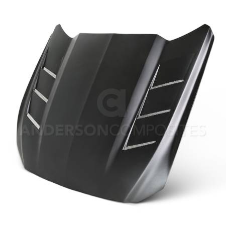 Anderson Composites - Anderson Composites 15-16 Ford Mustang Fiberglass Heat Extractor Hood