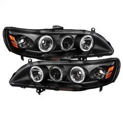 Spyder Auto - Spyder Honda Accord 98-02 1PC Projector Headlights LED Halo Amber Reflctr Blk PRO-YD-HA98-AM-BK