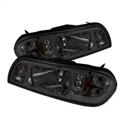 Spyder Auto - Spyder Ford Mustang 87-93 1PC LED (Replaceable LEDs)Crystal Headlights Black HD-YD-FM87-1PC-LED-SM