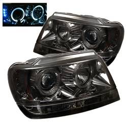 Spyder Auto - Spyder Jeep Grand Cherokee 99-04 Projector Headlights LED Halo LED Smke - PRO-YD-JGC99-HL-SMC