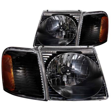 ANZO Headlights, Tail Lights and More  - ANZO 2001-2005 Ford Explorer Crystal Headlights Black