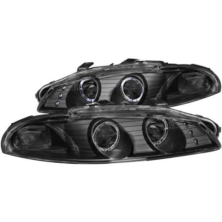 ANZO Headlights, Tail Lights and More  - ANZO 1997-1999 Mitsubishi Eclipse Projector Headlights w/ Halo Black G2