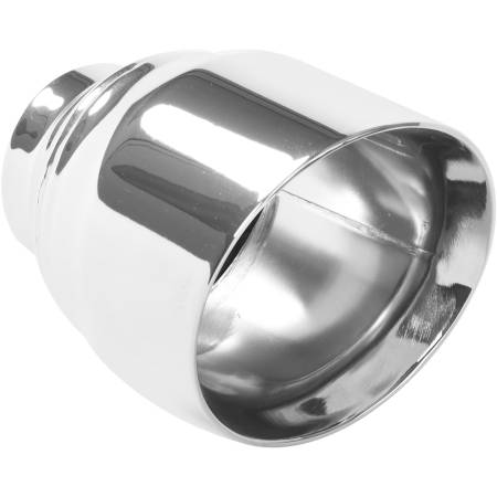 MagnaFlow Exhaust Products - MagnaFlow Tip Stainless Double Wall Round Single Outlet Polished 4.5in DIA 2.5in Inlet 5.75in Length