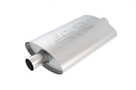 Borla - Borla Pro-XS 2inch, 2inch, 14inch x 9-1/2inch x 4inch Oval Cen/Cen w/o Notch Turbo Muffler