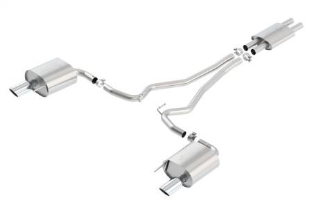 Borla - Borla ATAK Cat Back 15 Ford Mustang 3.7L V6 MT/AT 2.25in Pipe 4in Single Round Rolled Tips