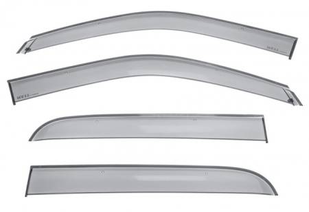 WellVisors - WellVisors Side Window Deflectors Ram 1500 2500 3500 Pickup Crew Mega Cab 09-18 Premium Series