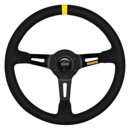 Momo - Momo MOD08 Steering Wheel 350 mm -  Black Suede/Black Spokes/1 Stripe