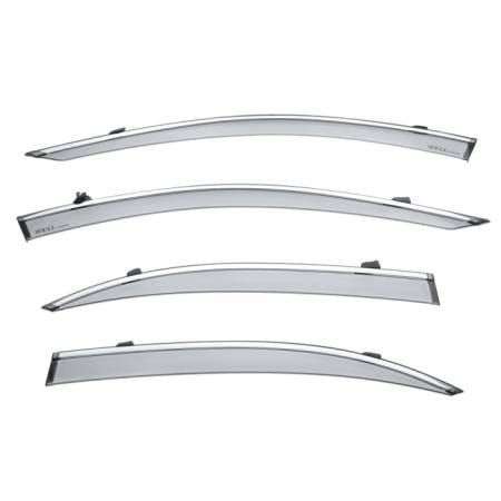 WellVisors - WellVisors Side Window Deflectors Mercedes Benz W213 E-Class Sedan 2016+ w/ Chrome Trim