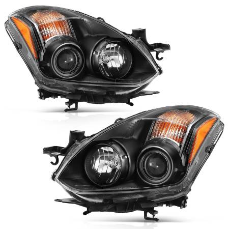 ANZO Headlights, Tail Lights and More  - ANZO 2010-2013 Nissan Altima Projector Headlight Black (Halogen Type)