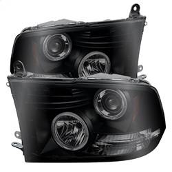 Spyder Auto - Spyder Dodge Ram 1500 09-14 Projector Headlights Halogen- LED Halo LED - Blk Smke PRO-YD-DR09-HL-BSM