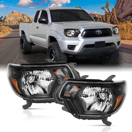 ANZO Headlights, Tail Lights and More  - ANZO 2012-2015 Toyota Tacoma Crystal Headlights Black