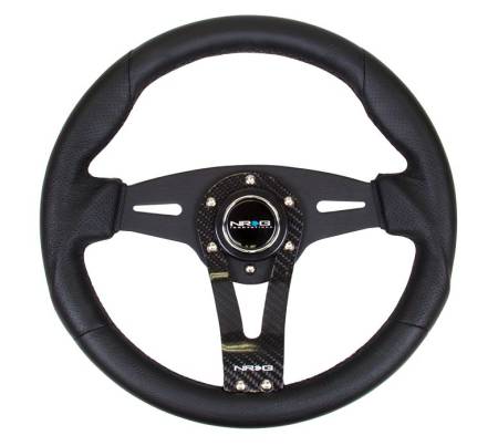 NRG Innovations - NRG Innovations Reinforced Steering Wheel (320mm) w/Carbon Center Spoke