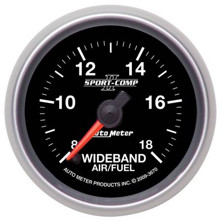 AutoMeter - AutoMeter Sport-Comp II 52mm 8:1-18:1 AFR Wideband Air/Fuel Ratio Analog Gauge