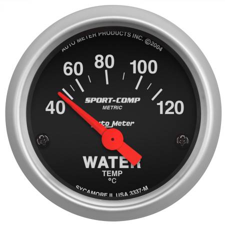 AutoMeter - AutoMeter Sport-Comp 52mm 40-120 Degree Short Sweep Electronic Water Temperature Gauge