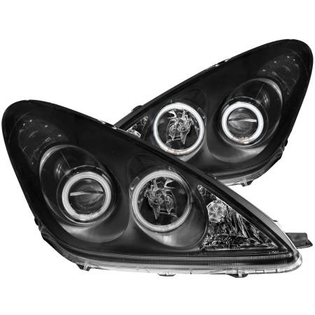 ANZO Headlights, Tail Lights and More  - ANZO 2002-2003 Lexus Es300 Projector Headlights w/ Halo Black