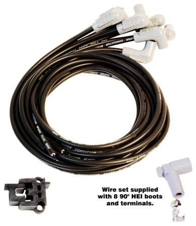 MSD Ignition - MSD Wire Set, Black Super Conductor, Universal 8-cyl., 90? Plug/90? Plug