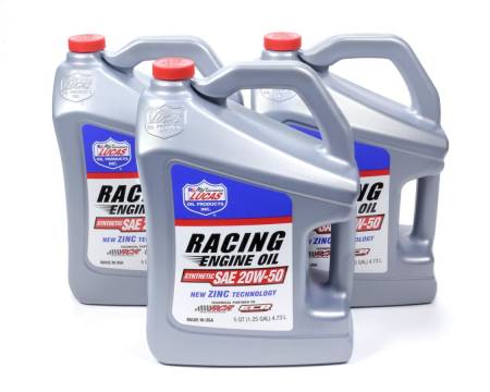 Lucas Oil - Lucas Motor Oil - Racing - High Zinc - 20W50 - Synthetic - 5 qt - Set of 3