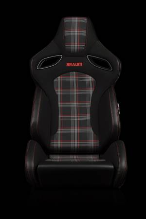 BRAUM RACING SEATS & MORE - BRAUM Racing Orue S Series Sport Seats - Red Plaid Fabric - Pair