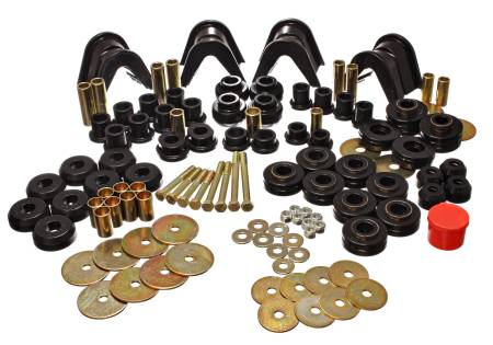 Energy Suspension - Energy Suspension 66-77 Ford Bronco 4WD (w/ 4 Deg C-Bushings) Black Hyper-Flex Master Bushing Set