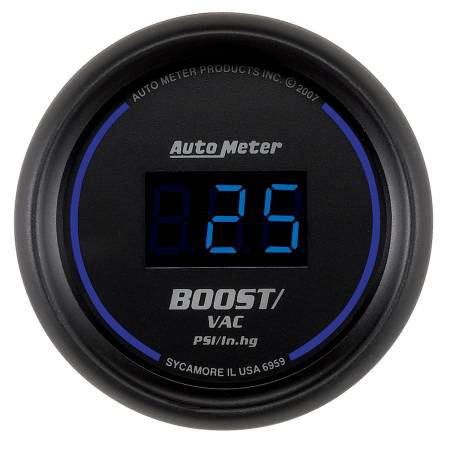 AutoMeter - AutoMeter Cobalt Digital 52.4mm Black Vacuum/Boost Gauge