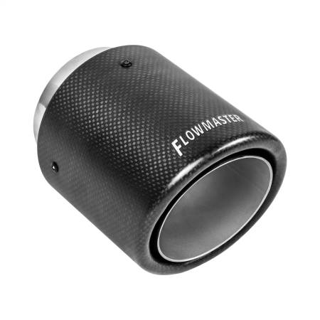 Flowmaster - Flowmaster Exhaust Tip - 4.00in Angle Rolled Carbon Fiber/304 SS Fits 3.00in Tubing (Weld On)