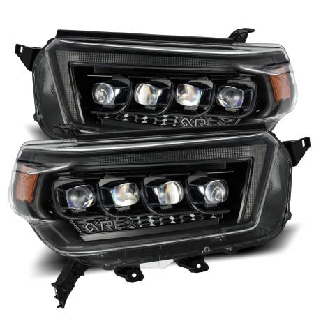 AlphaRex - AlphaRex 10-13 Toyota 4Runner NOVA LED Proj Headlights Plank Style Alpha Black w/Seq Signal/DRL