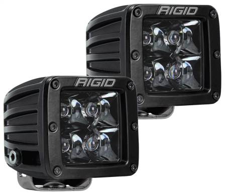 Rigid Industries - RIGID D-Series PRO Midnight Edition, Spot Optic, Surface Mount, Pair