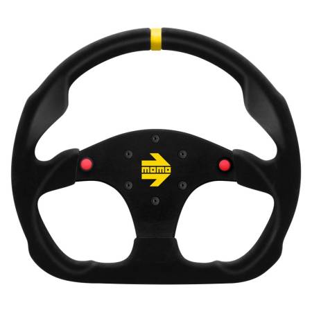 Momo - Momo MOD30 Buttons Steering Wheel 320 mm -  Black Suede/Black Spokes/1 Stripe