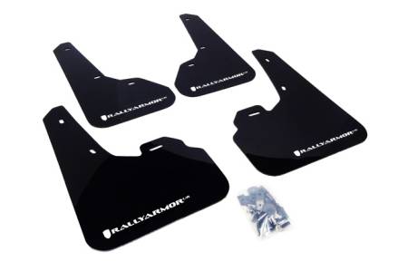 Rally Armor - Rally Armor 2010+ Mazda3/Speed3 UR Black Mud Flap w/ White Logo