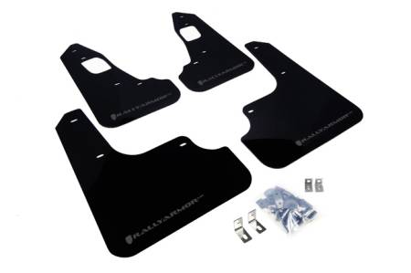 Rally Armor - Rally Armor 2008+ Mitsubishi EVO X UR Black Mud Flap w/ Grey Logo