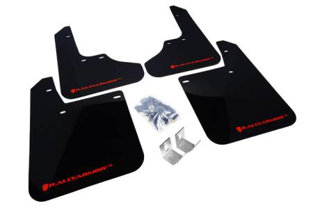 Rally Armor - Rally Armor 1993-2001 Subaru Impreza UR Black Mud Flap w/ Red Logo