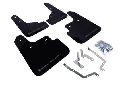 Rally Armor - Rally Armor 2014+ Mazda3/Mazdaspeed3 UR Black Mud Flap w/ Grey Logo