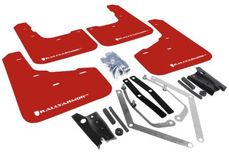 Rally Armor - Rally Armor 13+ Ford Fiesta ST Red Mud Flap w/ White Logo