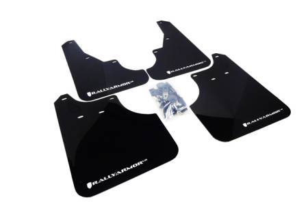 Rally Armor - Rally Armor 2009+ Subaru Forester UR Black Mud Flap w/ White Logo