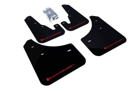 Rally Armor - Rally Armor 2004-2009 Mazda3/Speed 3 UR Black Mud Flap w/ Red Logo