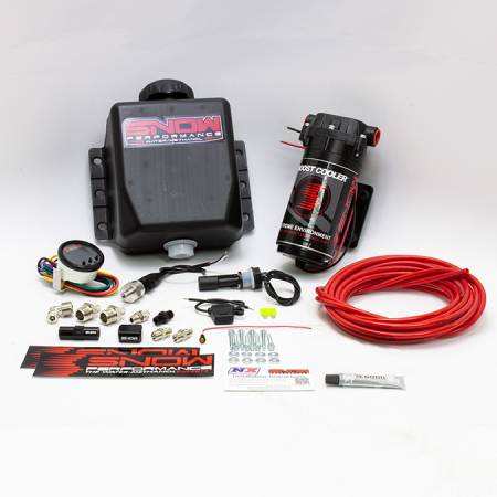 Snow Performance - Snow Performance Stage 2 Boost Cooler Forced Induction Progressive Water-Methanol Injection Kit (Red High Temp Nylon Tubing, Quick-Connect Fittings)