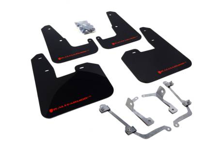 Rally Armor - Rally Armor V2 08-11 STI (hatch only) / 11 WRX (hatch only) UR Black Mud Flap w/ Red Logo