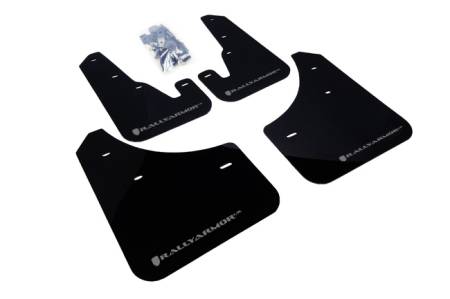 Rally Armor - Rally Armor 2004-2009 Mazda3/Speed 3 UR Black Mud Flap w/ Silver Logo