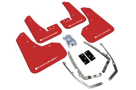 Rally Armor - Rally Armor 2015+ VW Golf/GTI/TSI UR Red Mud Flap w/ White Logo