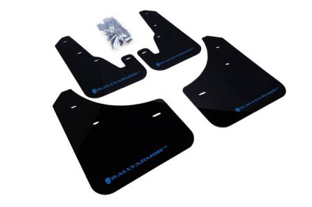 Rally Armor - Rally Armor 2004-2009 Mazda3/Speed 3 UR Black Mud Flap w/ Blue Logo