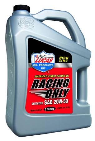 Lucas Oil - Lucas Motor Oil - Racing - High Zinc - 20W50 - Synthetic - 5 qt - Each