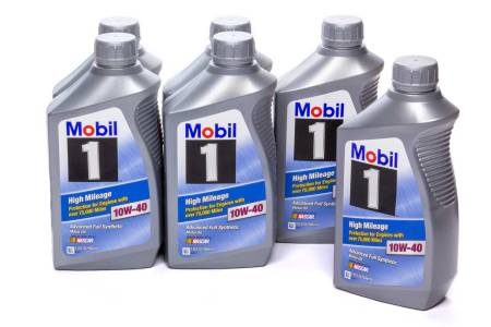 Mobil 1 - Mobil 1 Motor Oil - High Mileage - 10W40 - Synthetic - 1 qt - Set of 6