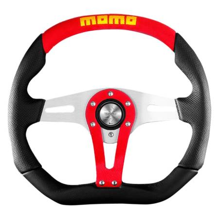 Momo - Momo Trek Steering Wheel 350 mm - 4 Black AirLeather/Brshd Al Spokes