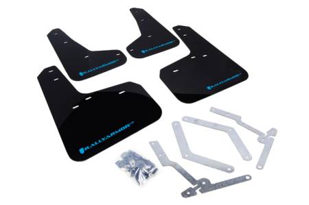 Rally Armor - Rally Armor 13-16 Ford Focus ST /16-17 Focus RS UR Black Mud Flap with Nitrous Blue Logo