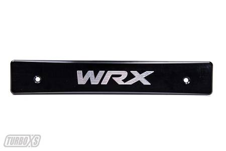 Turbo XS - Turbo XS Billet Aluminum License Plate Delete 2015-17 Subaru WRX/STi Black Machined "WRX" Logo.