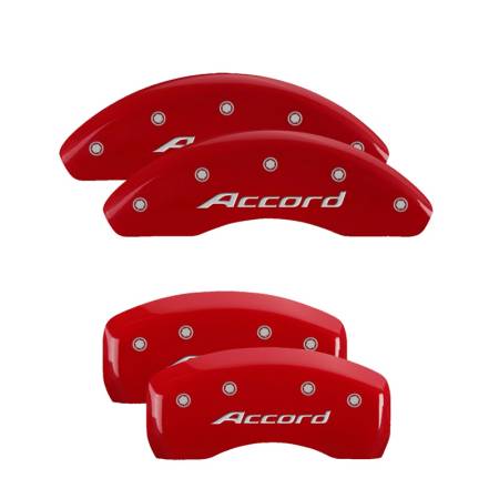 MGP Caliper Covers - MGP Caliper Covers Red finish, Silver Accord for 2013-2017 Honda Accord