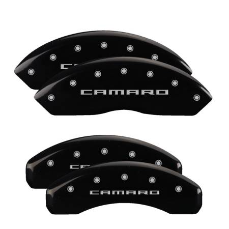 MGP Caliper Covers - MGP Caliper Covers Black finish, Silver Camaro (Gen 5/6) for 2016-2019 Chevrolet Camaro