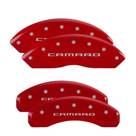 MGP Caliper Covers - MGP Caliper Covers Red finish, Silver Camaro (Gen 5/6) for 2016-2019 Chevrolet Camaro