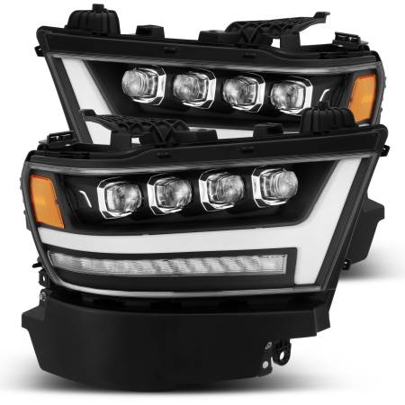 AlphaRex - AlphaRex 19-20 Ram 1500HD NOVA LED Proj Headlight Plank Style Matte Blk w/Activ Light/Seq Signal/DRL