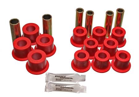 Energy Suspension - Energy Suspension 06/86-97 Nissan 720/Hardbody P/U 4WD Red Front Leaf Spring Bushing Set